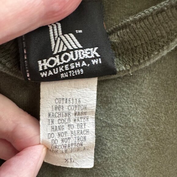 Harley-Davidson XL Green Henley Long Sleeve Shirt W/ UAE Live Free Graphic - Picture 5 of 7